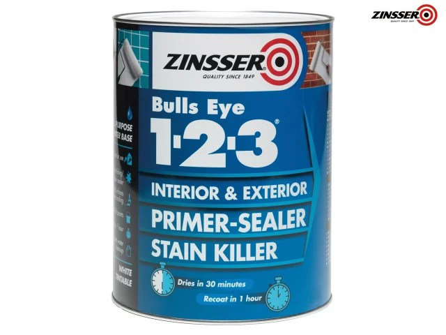 ZINBE12325L Bulls Eye® 1-2-3 Primer & Sealer Paint 2.5 litre