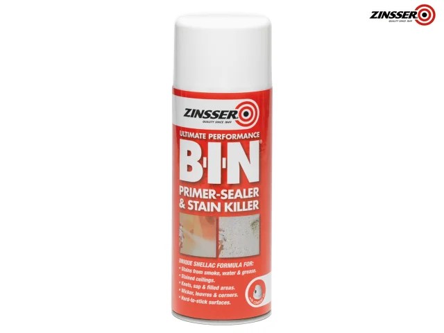 ZINBIN400A B.I.N® Primer, Sealer & Stain Killer Aerosol White 400ml