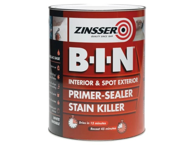 ZINBIN500 B.I.N® Primer, Sealer & Stain Killer Paint White 500ml