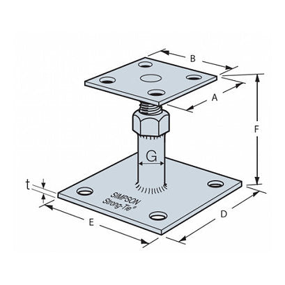 Simpson Strong Tie Adjustable Elevated Post Bases APB100/150