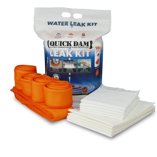 Quick Dam WU-KIT Indoor Flood Kit - 5 Mats, 5 Drip Mats, 4x 1.2m/4ft & 1x 3m/10ft Hi VisDams (15Pce)